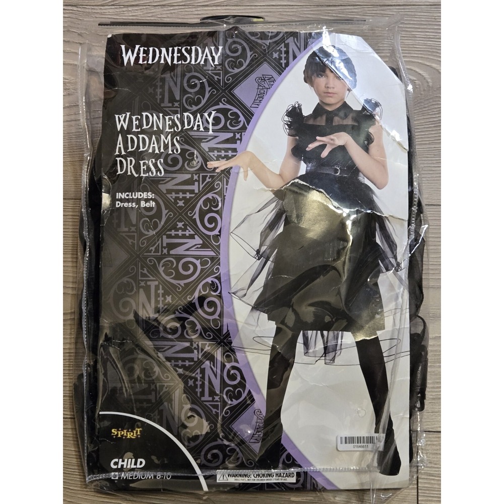 Wednesday Addams Rave 'N Dance Dress Up Kids Halloween Cosplay Child Size M 8-10